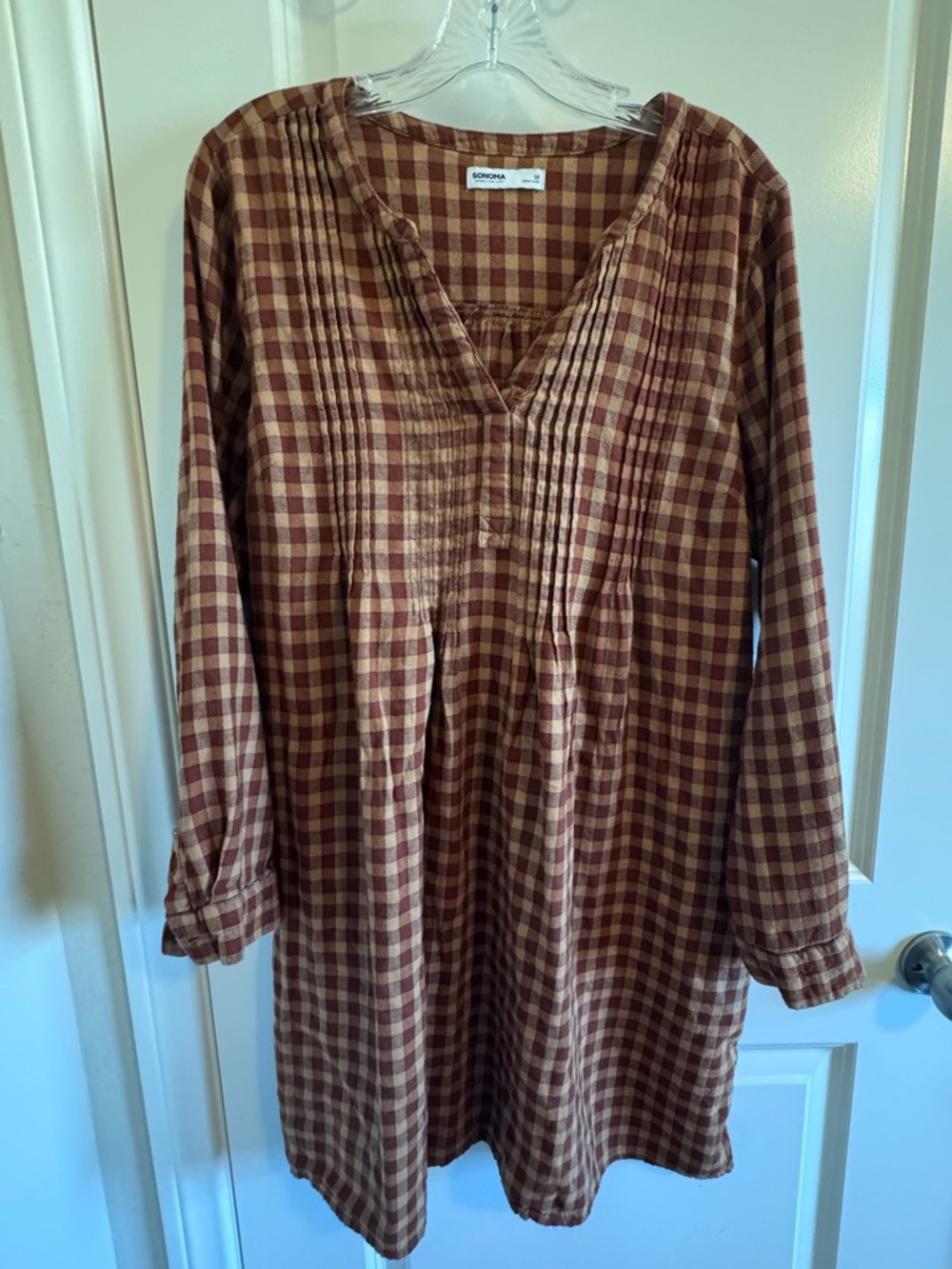 Sonoma Plaid Long Sleeve Tunic Dress